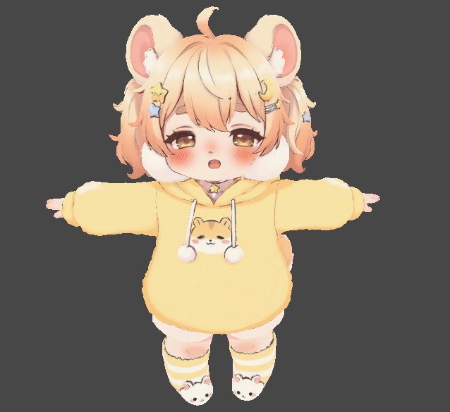 パーカー ケモミミ少女 3Dアバター リギング済み【VRChat・VRM】