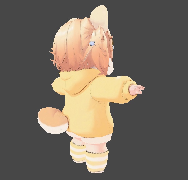 パーカー ケモミミ少女 3Dアバター リギング済み【VRChat・VRM】