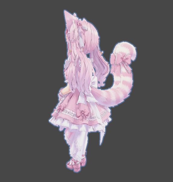 【甘ロリ系】ピンクメイド ケモミミ少女 3Dアバター リギング済み【VRChat・VRM】