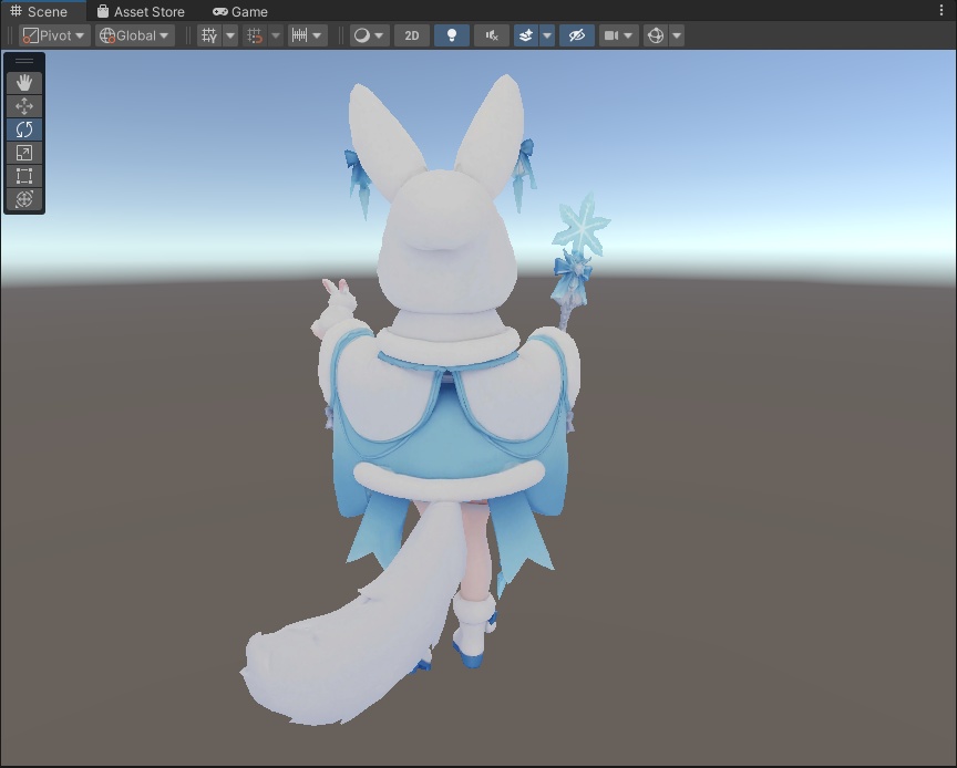 【冬の魔法使い】雪うさぎ魔法少女 3Dアバター リギング済み【VRChat・VRM対応】