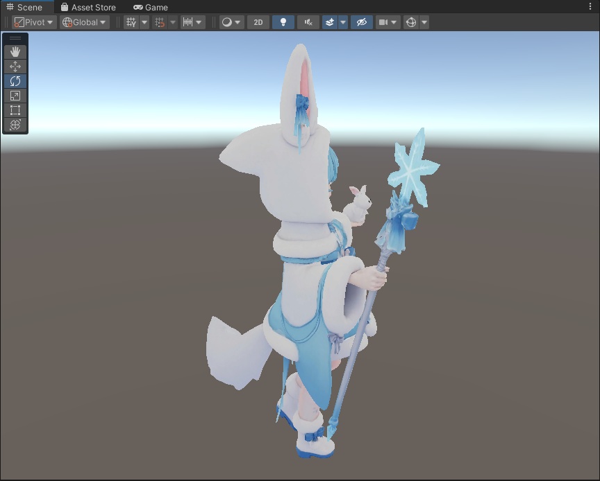 【冬の魔法使い】雪うさぎ魔法少女 3Dアバター リギング済み【VRChat・VRM対応】
