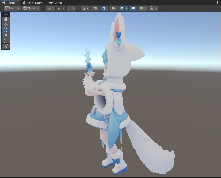 【冬の魔法使い】雪うさぎ魔法少女 3Dアバター リギング済み【VRChat・VRM対応】