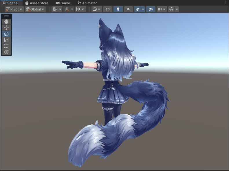 【星と月】星月夜ケモミミ少女 3Dアバター リギング済み【VRChat・VRM対応】