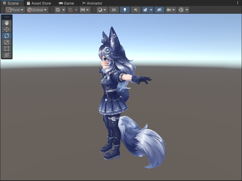 【星と月】星月夜ケモミミ少女 3Dアバター リギング済み【VRChat・VRM対応】