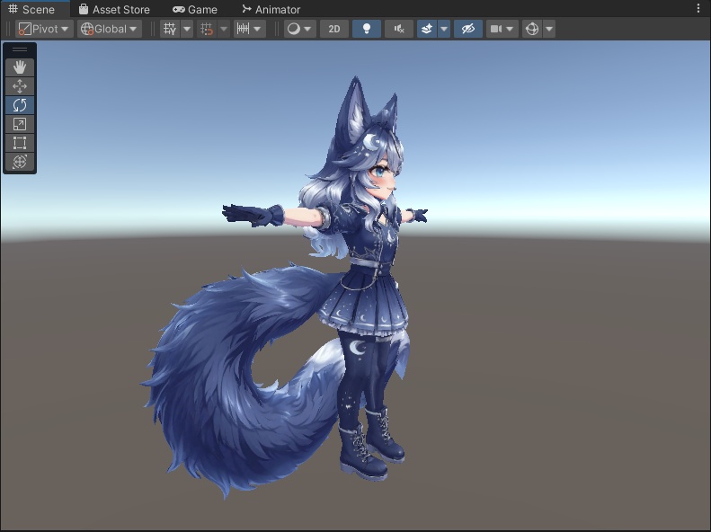 【星と月】星月夜ケモミミ少女 3Dアバター リギング済み【VRChat・VRM対応】