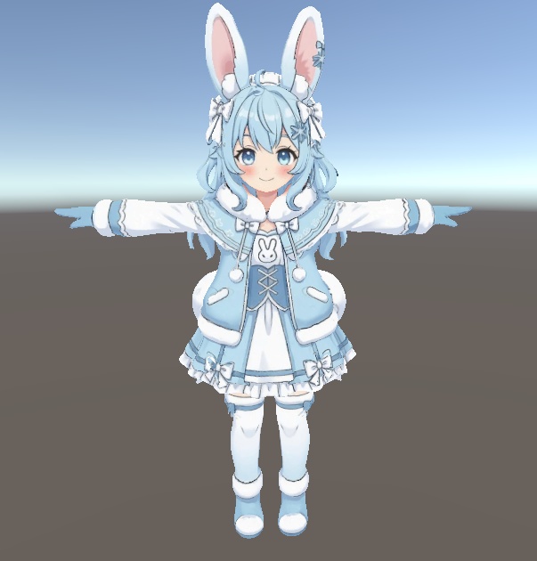【清楚系】雪うさぎ少女 3Dアバター リギング済み【VRChat・VRM対応】 - cker - 2/6