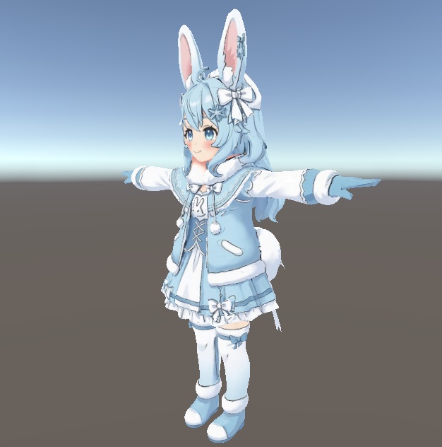 【清楚系】雪うさぎ少女 3Dアバター リギング済み【VRChat・VRM対応】