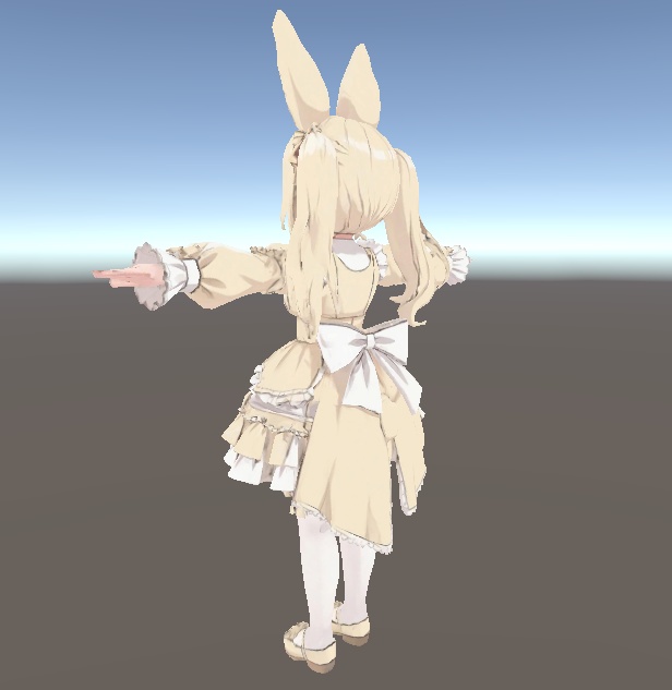 【甘系】クリームうさぎメイド少女 3Dアバター リギング済み【VRChat・VRM対応】