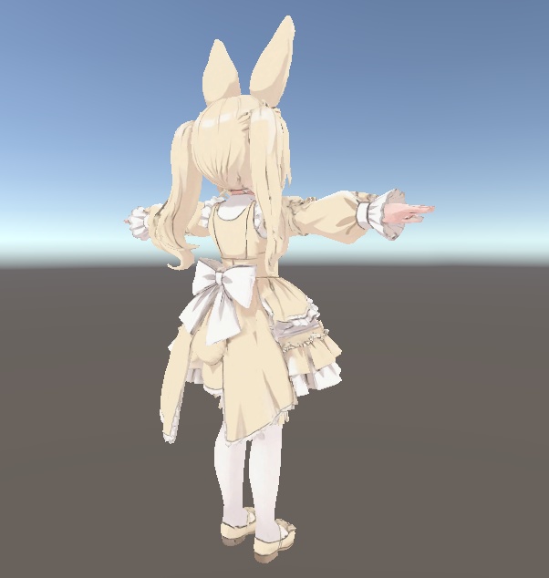 【甘系】クリームうさぎメイド少女 3Dアバター リギング済み【VRChat・VRM対応】