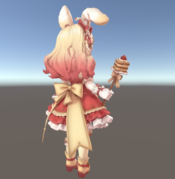 【甘くて可愛い】ピンクうさぎドレス少女 3Dアバター リギング済み【VRChat・VRM対応】