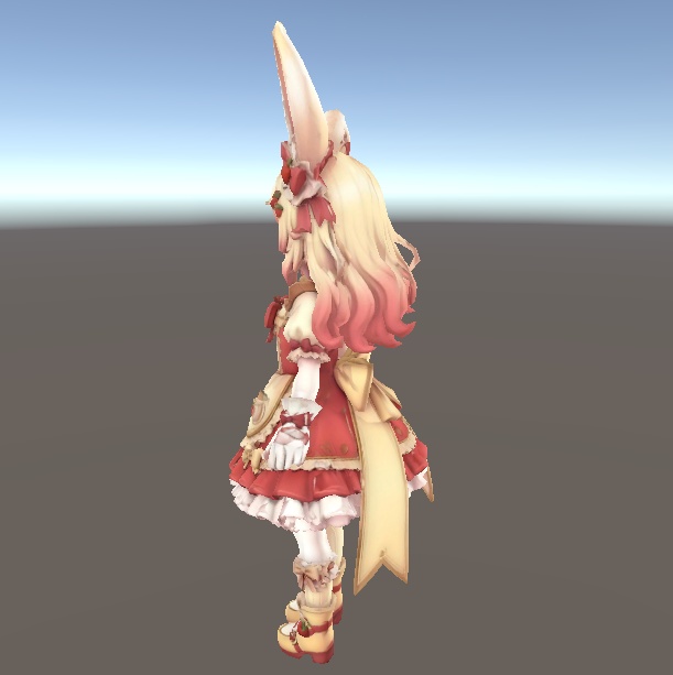 【甘くて可愛い】ピンクうさぎドレス少女 3Dアバター リギング済み【VRChat・VRM対応】