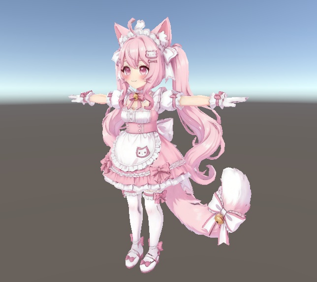 【甘系】ピンクメイド 3Dアバター リギング済み【VRChat・VRM】