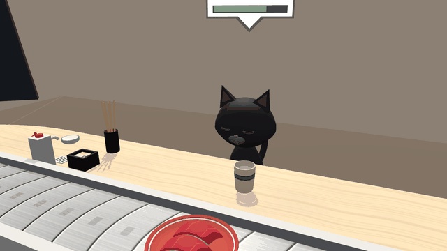 【発売記念セール〜10/28】【VRC】みんなで回転寿司 協力クッキング 1〜6人【回転レーン・ねこのお客さん・8種の注文・10段階・全員同期・日英対応・Blenderデータ付】