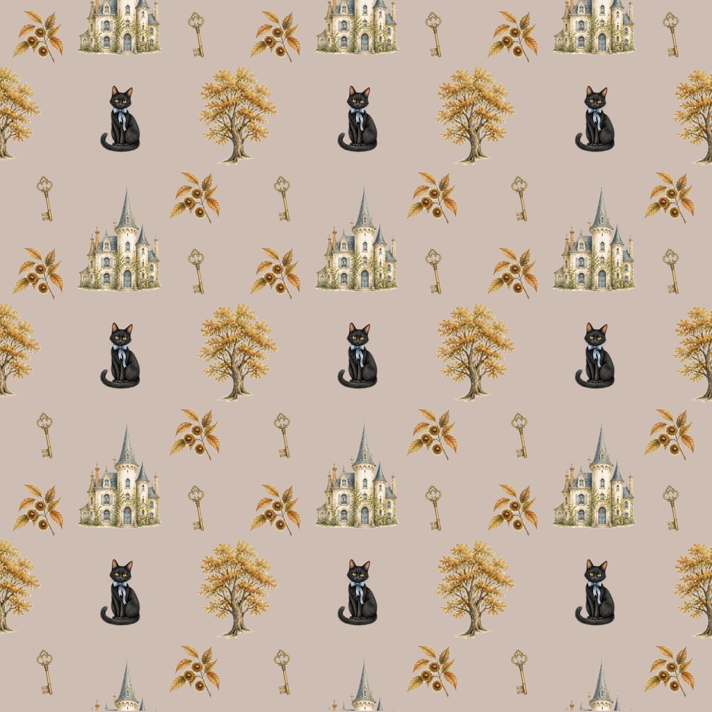 大人かわいい水彩ハロウィン|シームレス・デジタルペーパー5枚セット