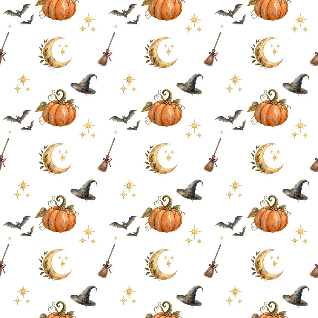 大人かわいい水彩ハロウィン|シームレス・デジタルペーパー5枚セット