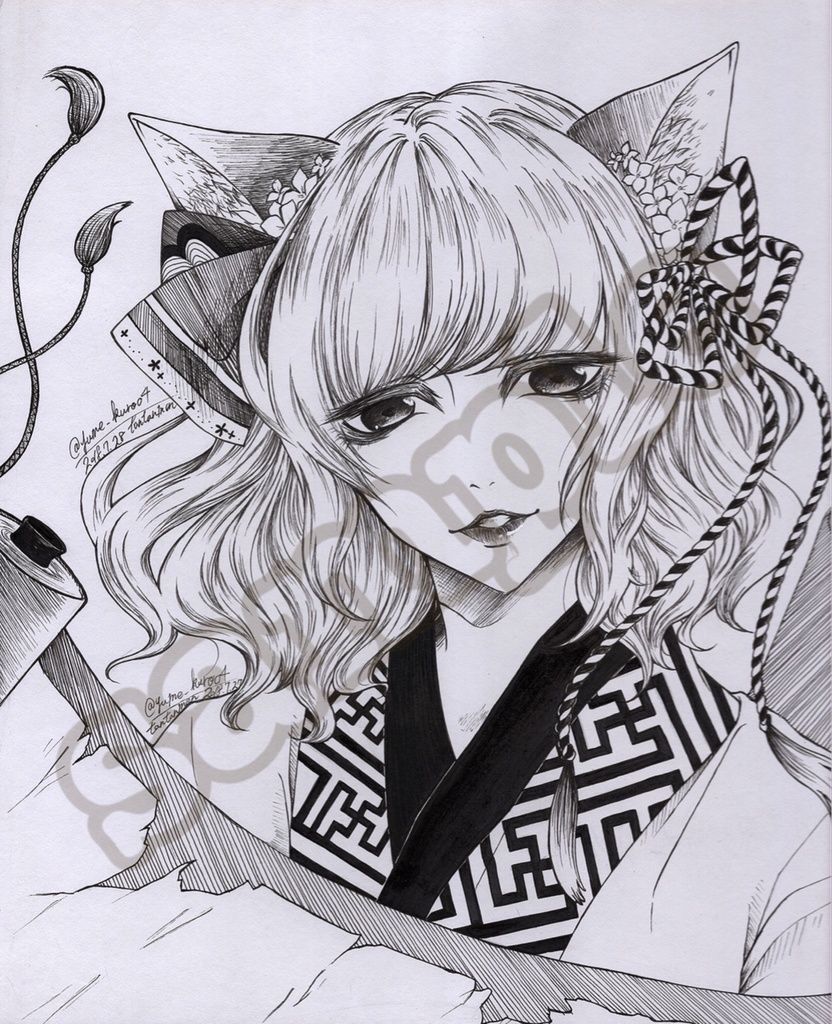 お稲荷さま  色紙原画