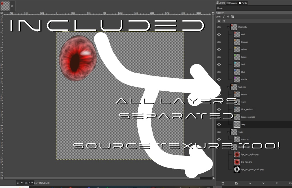 Realistic Eye Texture Set for Runa "ルナ / LUNA”