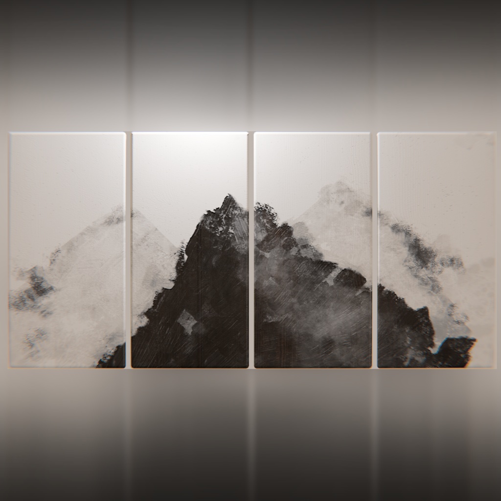 Wood Block Segmented Painting [VRChat World Prop]