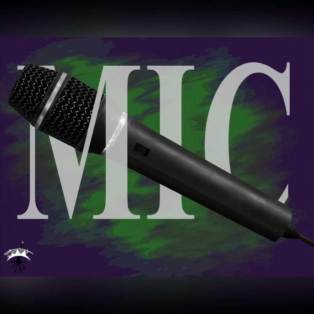 Microphone with Rigged Cable for VRChat Avatars and Worlds