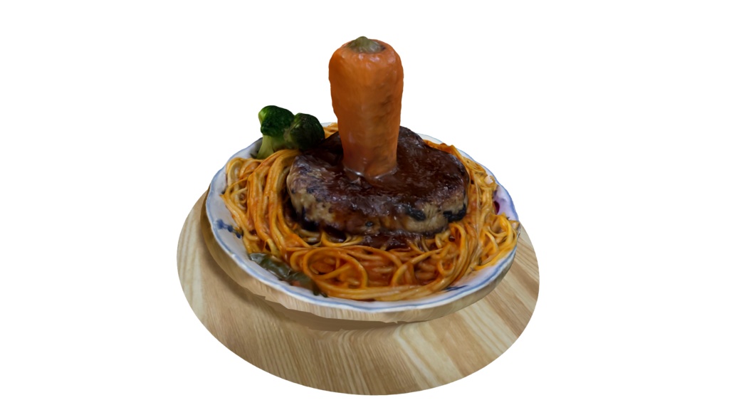 にんじんハンバーグ_3Dモデル
