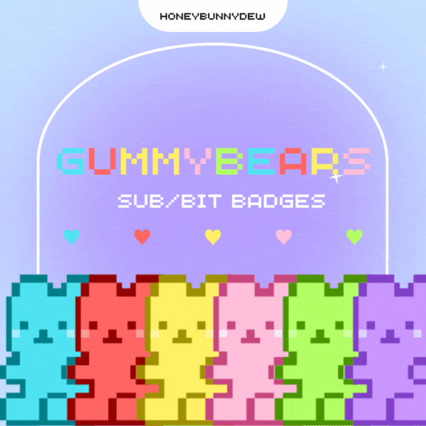 Twitch/Youtube/Discord用グミベアのサブ/ビットバッジ | かわいいサブバッジ