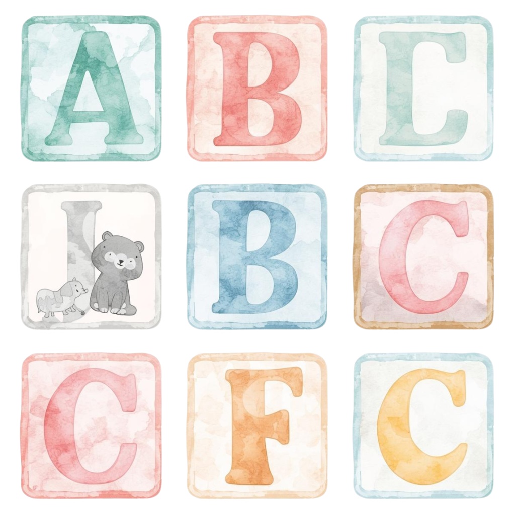 水彩ベビーシャワー クリップアートセット – パステルで可愛い手描き風イラスト(12 PNG)Watercolor Baby Shower Clipart Bundle – Cute Pastel Hand-Painted Set (12 PNG)