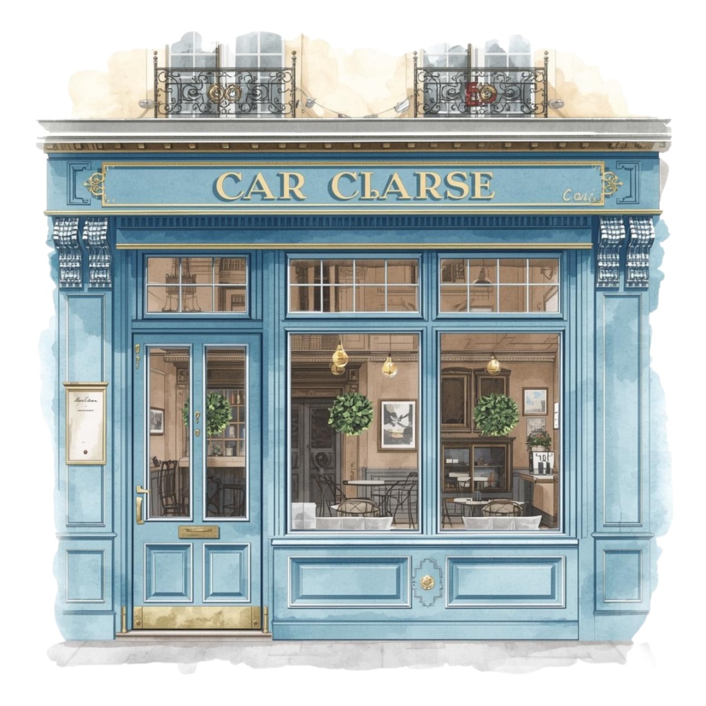 clipart 水彩画 × 水色 × アンティーク × フランス建築物 12種類