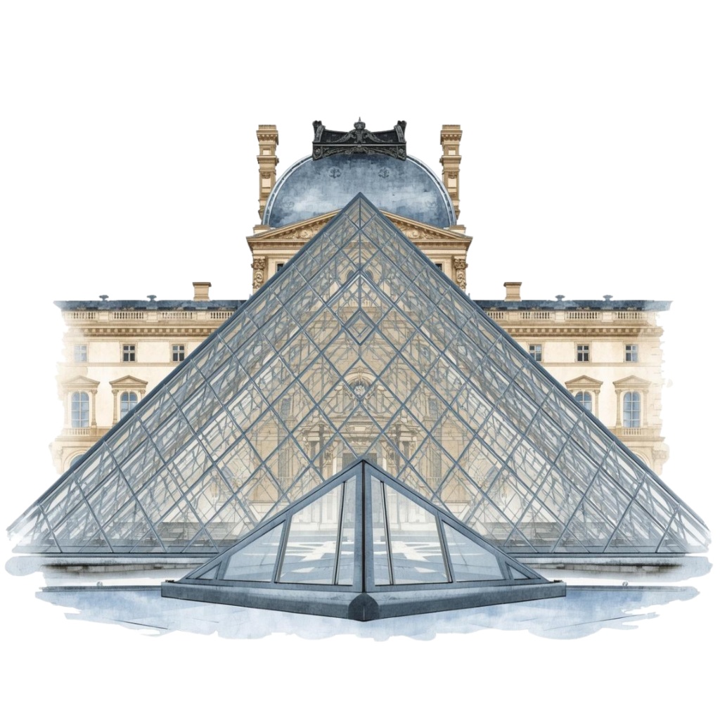 clipart 水彩画 × 水色 × アンティーク × フランス建築物 12種類