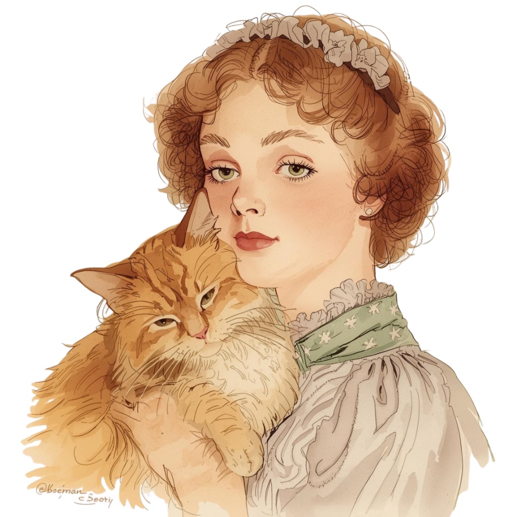 clipart 「水彩画」「アンティーク調」「可愛い女性のクリップアート」12種類 PNG