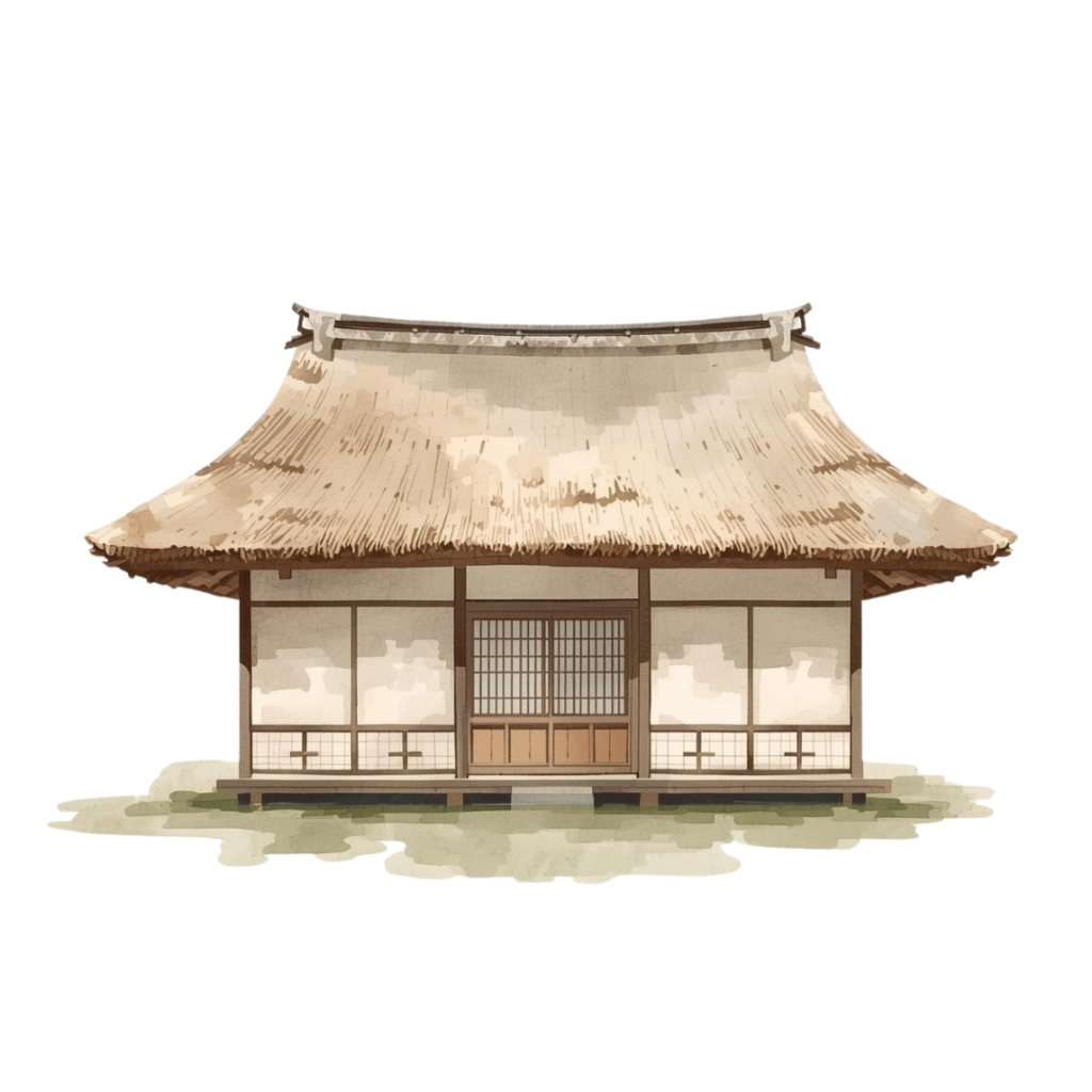 clipart 「日本の風景」「建物」「水彩画」