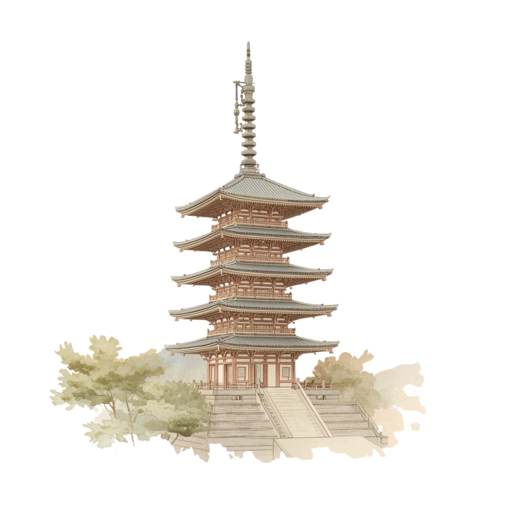 clipart 「日本の風景」「建物」「水彩画」