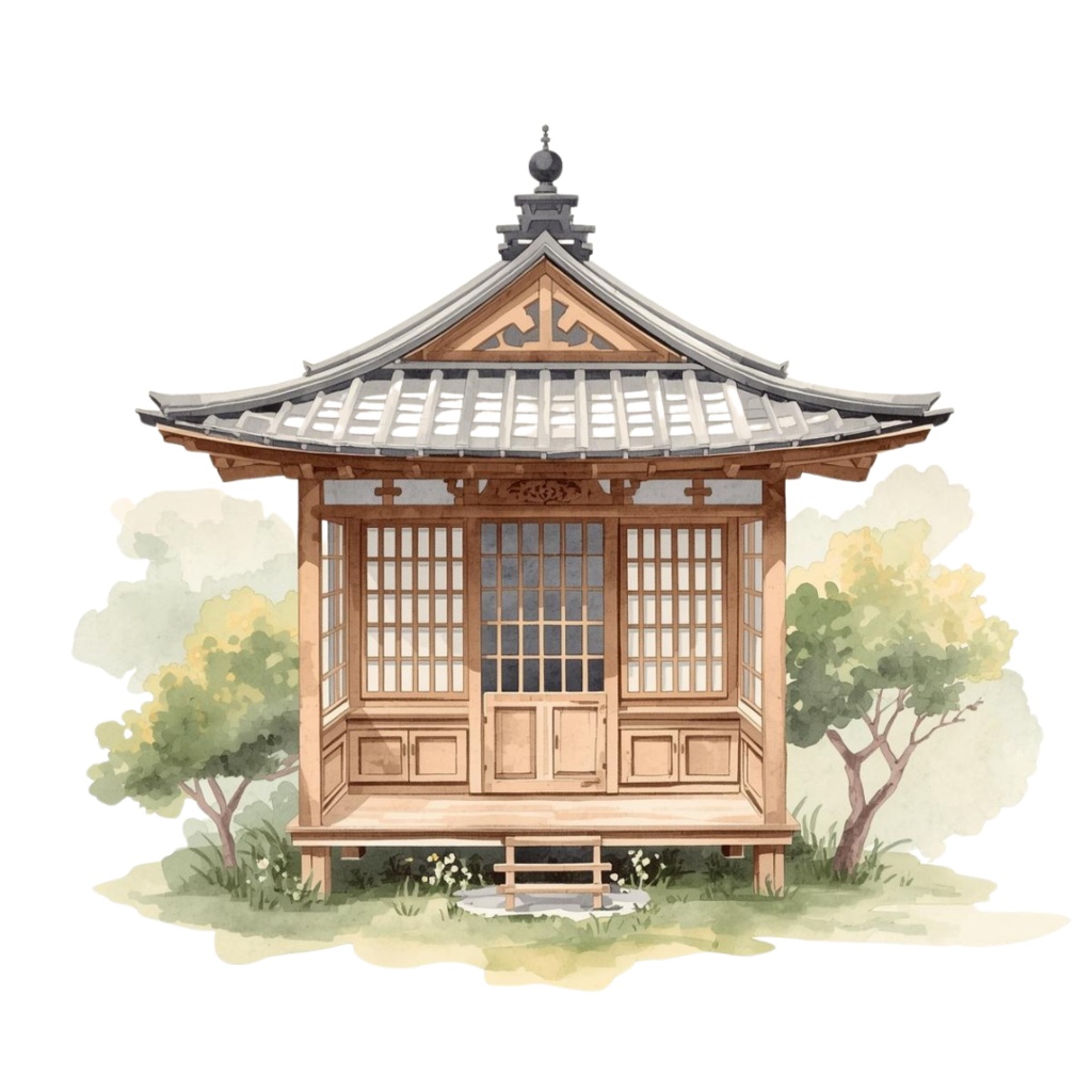 clipart 「日本の風景」「建物」「水彩画」