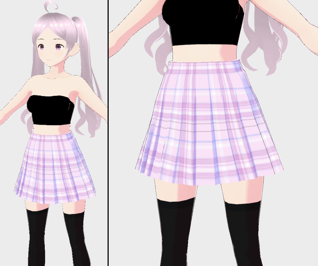 ♚ plaid pink skirt