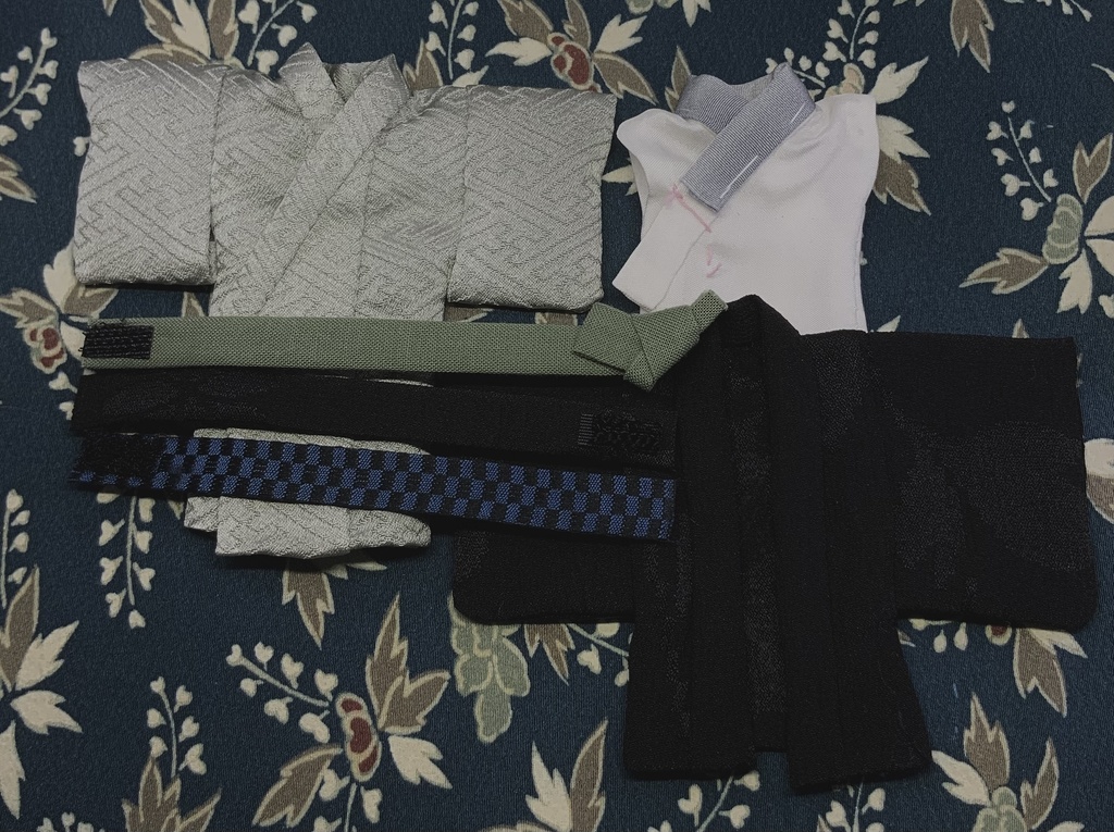 どーる用ハンドメイド 着物 羽織 帯 セット A-3