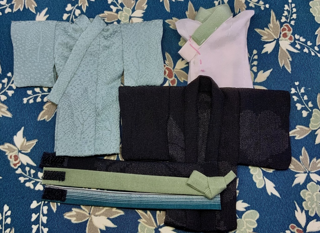 どーる用ハンドメイド 着物 羽織 帯 セット A-4