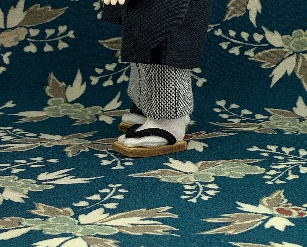 どーる用 ハンドメイド 足袋 雪駄 草履 下駄 黒鼻緒 Sサイズ