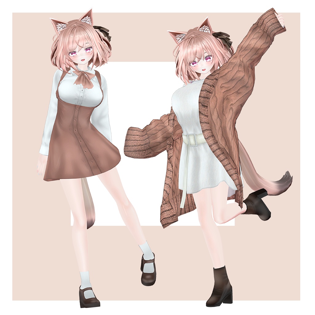 オリジナル3Dモデル 【瑠琉華 -ruruka-】洋服2着