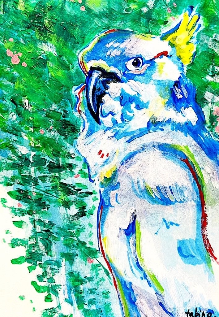 キバタン　L判サイズ(原画)