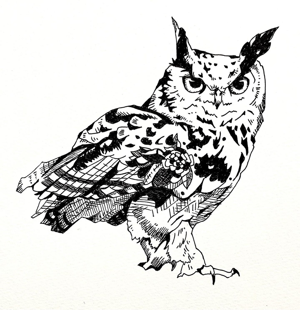 ミミズクさんといっしょ。(サコッシュ)