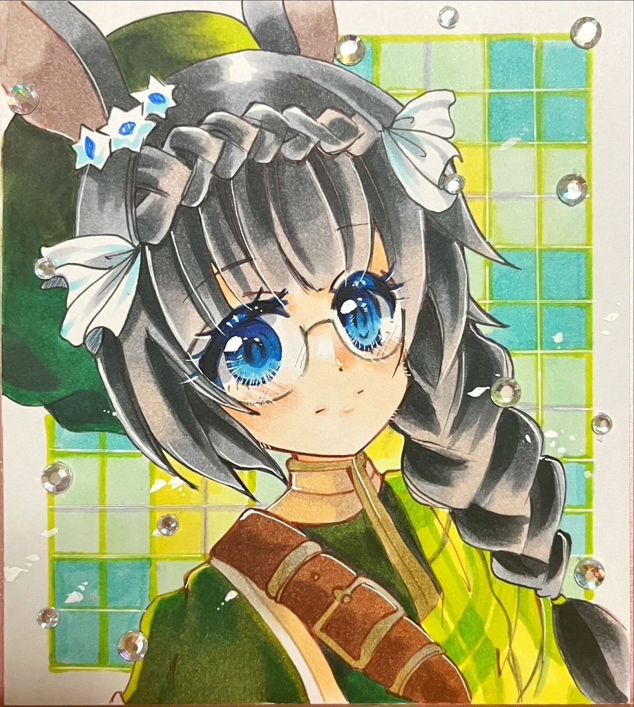 手描きイラストミニ色紙　ゼンノロブロイ【69】ウマ娘