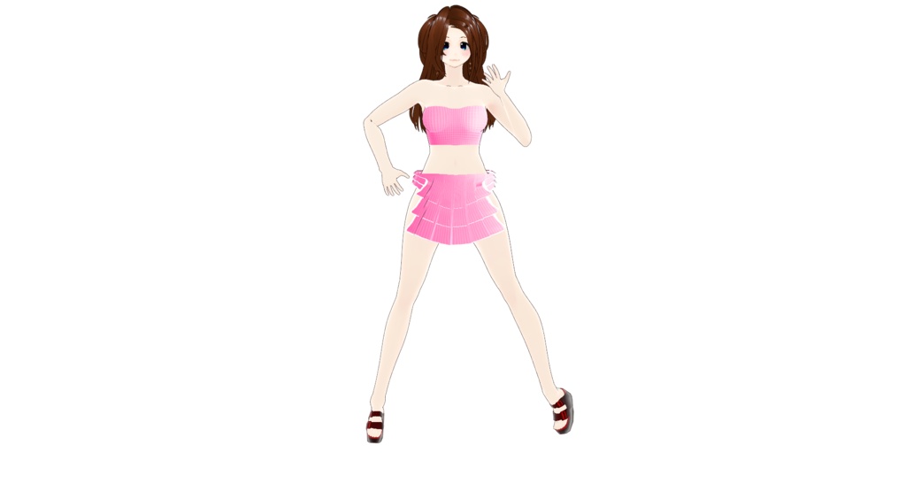 ピンクの水着　上下