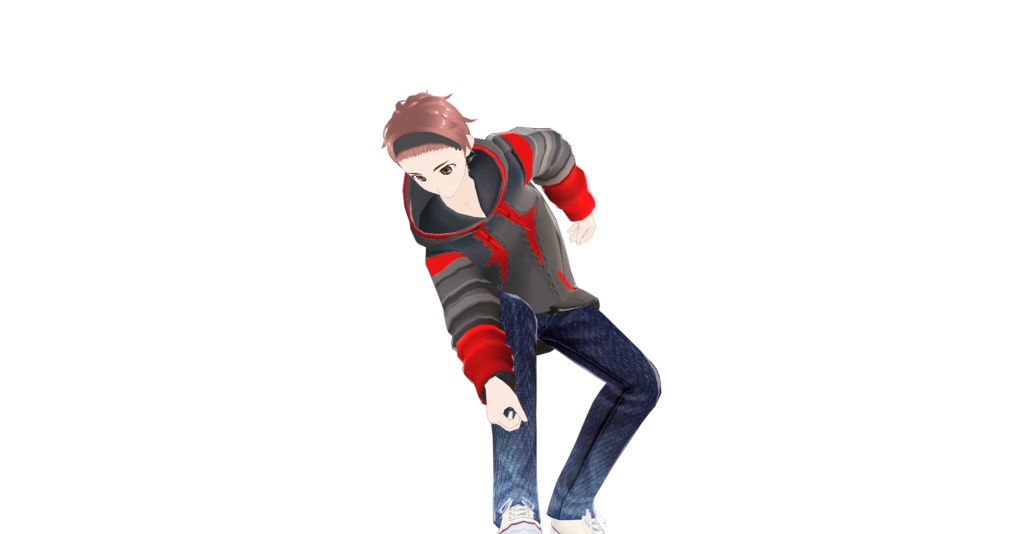 パーカー　赤黒