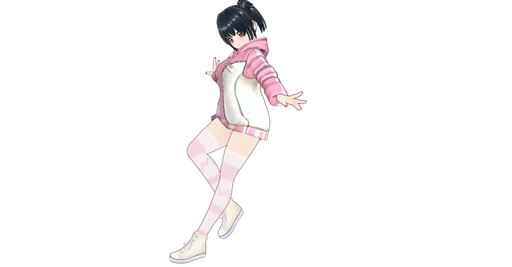 パーカーピンクホワイト