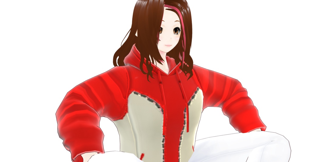 パーカーレッドホワイト