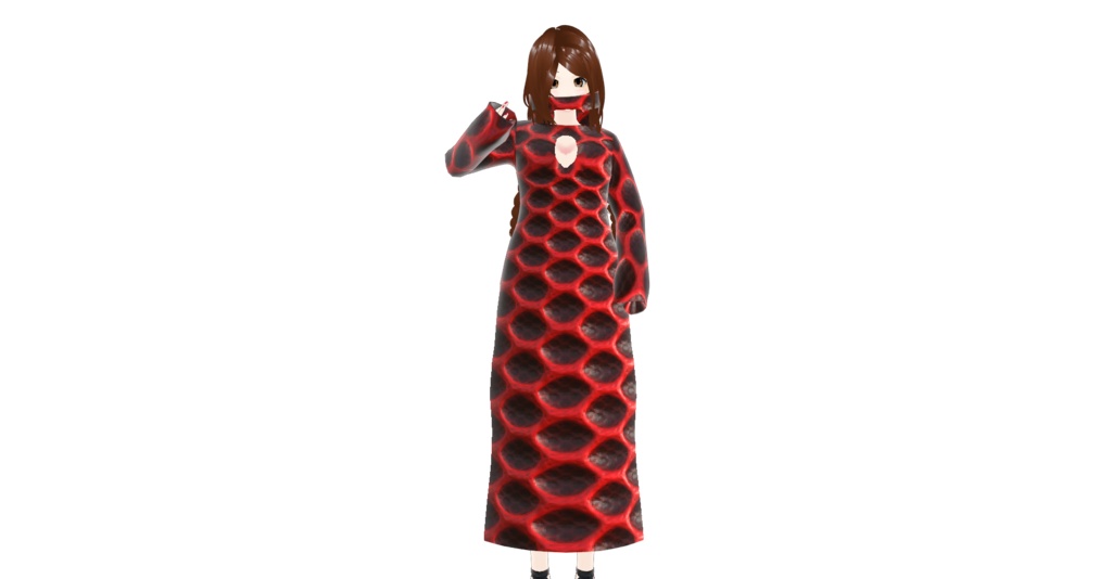 ロングコート赤黒カット