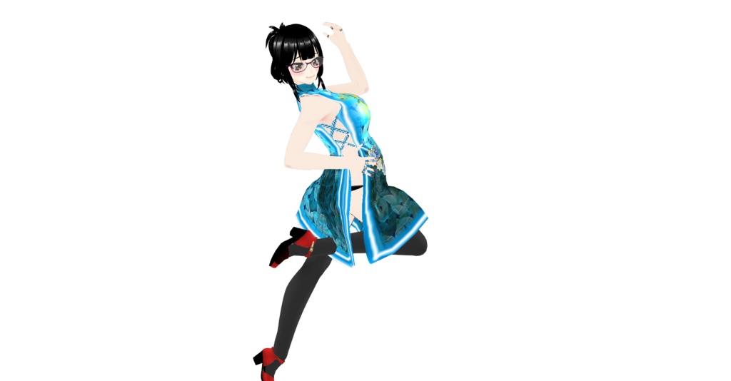 フリーに変更しました。チャイナドレス１　ブルー　