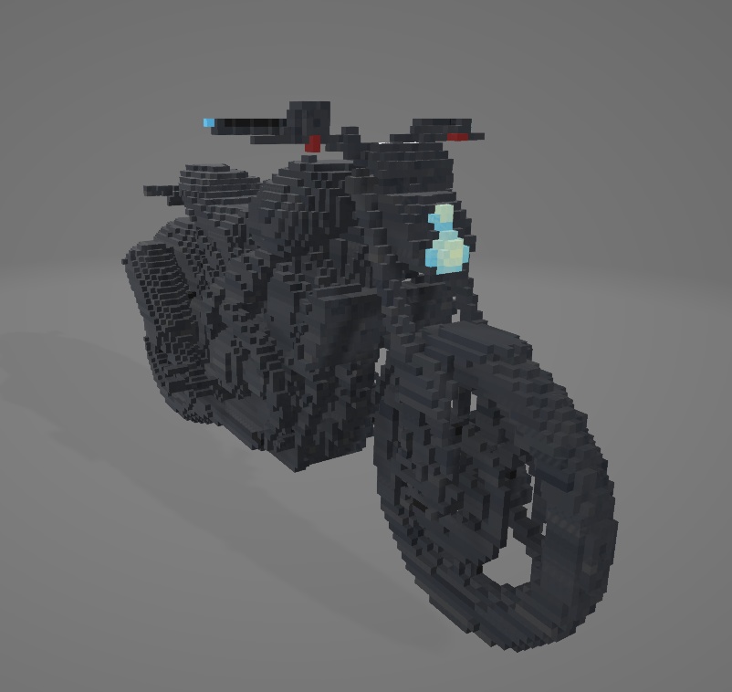 サイバーパンクバイクボクセル　お試し無料開放GLBファイル VRM Posing Desktop読み込み可能　