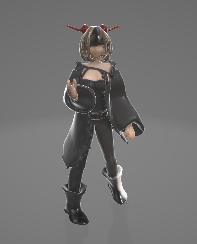 塗り絵人形　GLBファイル VRM Posing Desktop読み込み可能