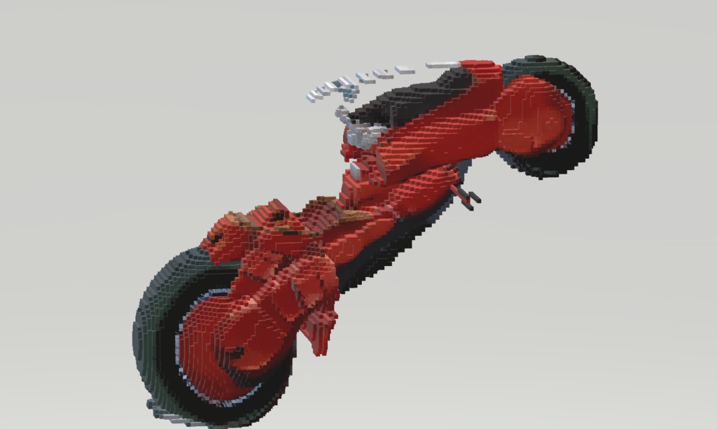 サイバーパンクバイクボクセル２GLBファイル VRM Posing Desktop読み込み可能