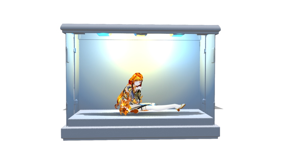 フィギュアケースホワイト　GLBファイル VRM Posing Desktop　読み込み可能